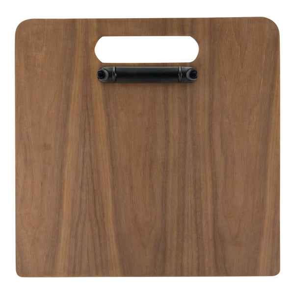 Portamenù a tagliere con anelli Chopping Board - 32 x 24 cm - legno di noce - Securit