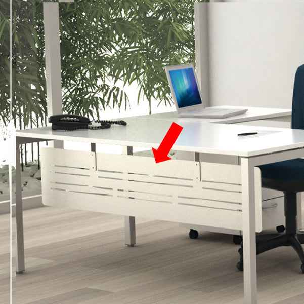 Controventatura metallica Easy Plus - per scrivania L 140 cm - 128 x 30 cm - bianco