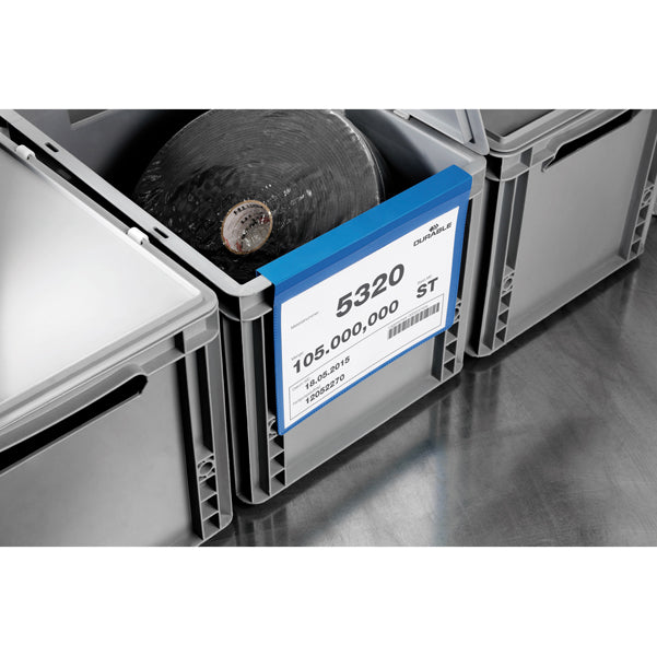 Buste identificative - con aletta pieghevole - A4 orizzontale - blu - Durable - conf. 50 pezzi