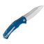 Dettaglio lama clip point D2 QSP Snipe apertura flipper blu