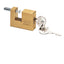 Lucchetto corazzato per saracinesca - ottone massiccio - 7,7 x 5 x 1,6 cm - oro - Metalplus