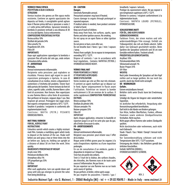 Vernice finale opaca spray - 400 ml - Maimeri