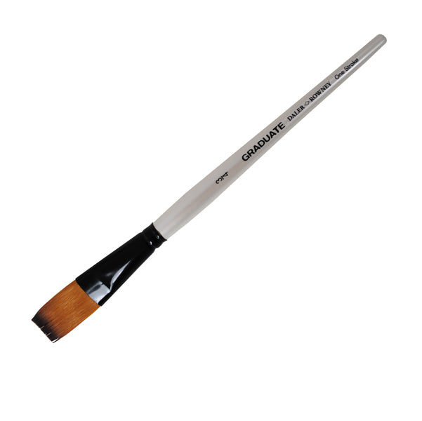 3 Pennelli sintetico Graduate - piatto extra lungo - manico corto - n. 3/4 - Daler Rowney