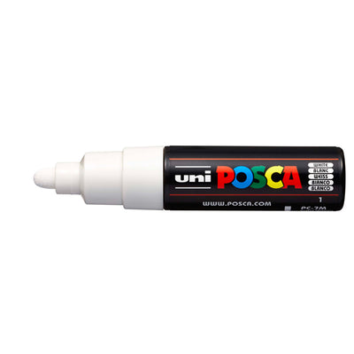Marcatore a base d'acqua Uni Posca  PC7M - punta tonda large 4,5 mm-5,5mm - bianco - Uni Mitsubishi
