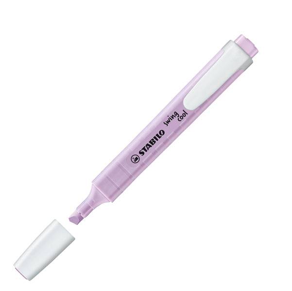 Evidenziatore Swing Cool Pastel - punta a scalpello - tratto 1 - 4 mm - colori assortiti - Stabilo - astuccio 6 pezzi