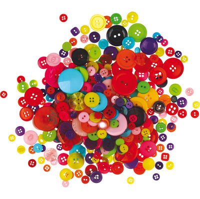 Bottoni - in plastica - colori assortiti - Deco - conf. 650 pezzi