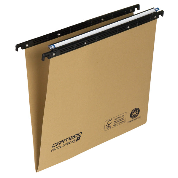Cartella sospesa Cartesio Eco-logica - cassetto - 39 cm - fondo V - 37 x 25 cm - avana - Bertesi