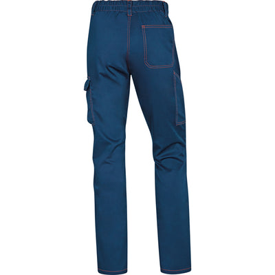 Pantalone da lavoro Panostrpa - sargia/poliestere/cotone/elastan - taglia L - blu/arancio - Deltaplus