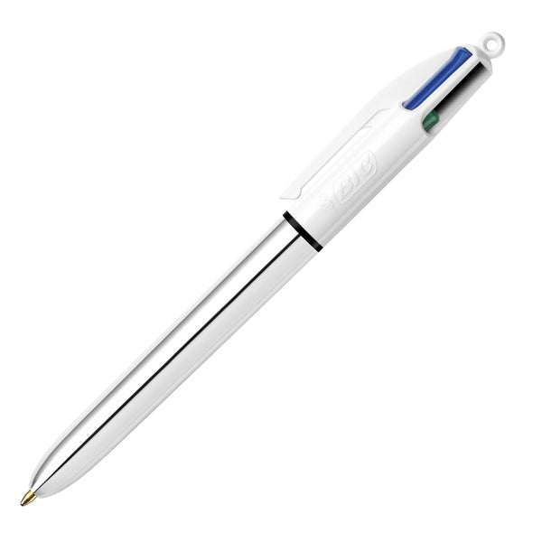 Penna sfera scatto multifunzione 4 Colours Shine - punta 1,0 mm - fusto colori assortiti - Bic - scatola 12 pezzi