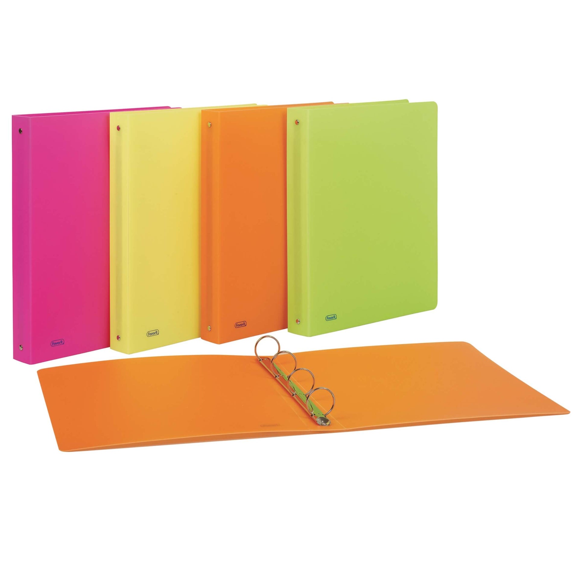 Raccoglitore Favorit Neon in colori fluo con 4 anelli da 30 mm