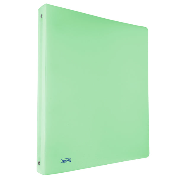 Raccoglitore Pastel - 22 x 30 cm - 4 anelli tondi 30 mm - PP - smeraldo - Favorit