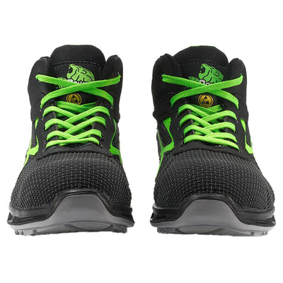 Calzatura di sicurezza Hard S3 SRC - pelle idrorepellente - numero 42 - grigio scuro/verde - U-Power