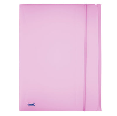 Cartella 3 lembi con elastico Pastel - 24 x 33cm - dorso 1 cm - PP - glicine - Favorit