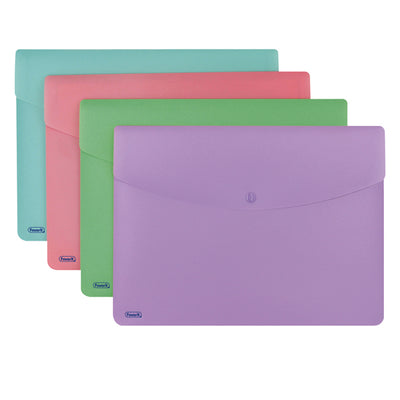 Busta con bottone Pastel - A4 - PP - colori assortiti - Favorit