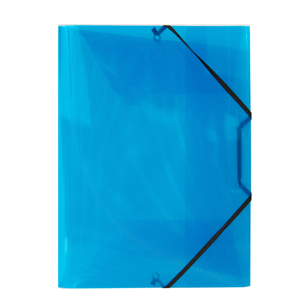 Cartella 3 lembi con elastico angolare Lumina - 22 x 30cm - dorso variabile - PP - blu - Favorit