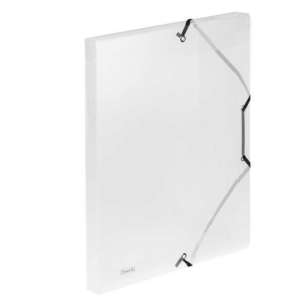 Cartella 3 lembi con elastico angolare Lumina - 24 x 32cm - dorso 2,5 cm - PP - trasparente - Favorit