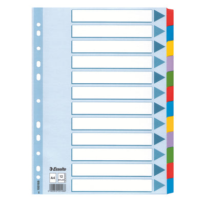 Intercalare Mylar -12 tasti colorati - A4 - Esselte