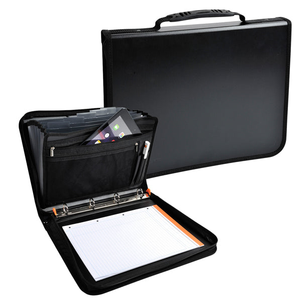 Conferenziere con meccaniscmo Exafolder - PP - 4 anelli 30 mm - nero - Exacompta