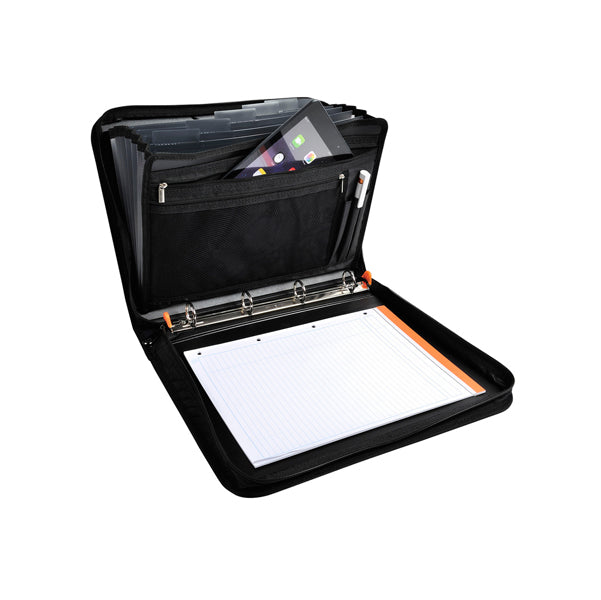 Conferenziere con meccaniscmo Exafolder - PP - 4 anelli 30 mm - nero - Exacompta