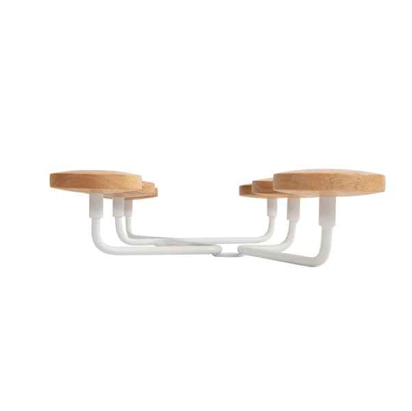 Appendiabiti da muro - 6 posti - 12 x 28 x 7 cm - metallo/legno - bianco - Alba