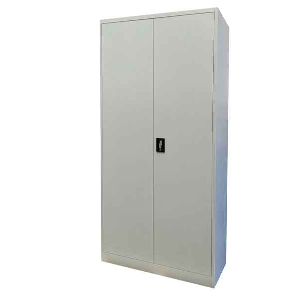 Armadio alto in metallo ad ante battenti - 4 ripiani regolabili - 100x45x200 cm - grigio - Bertesi