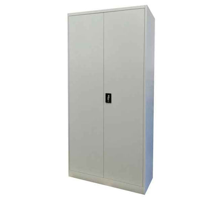 Armadio alto in metallo ad ante battenti - 4 ripiani regolabili - 100x45x200 cm - grigio - Bertesi