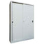 Armadio alto in metallo ad ante scorrevoli - 1 vano e 4 ripiani regolabili - 120x45x200 cm - grigio - Bertesi