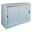 Armadio basso in metallo ad ante scorrevoli - 1 vano e 1 ripiano regolabile - 120x45x90 cm - grigio - Bertesi