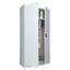 Armadio porta scope in metallo ad 2 ante battenti - 4 ripiani fissi - 90x41x181,5 cm - grigio - Bertesi