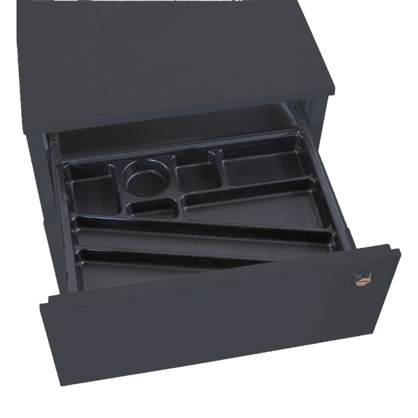 Cassettiere in metallo - 3 cassetti - 40 x 59 x 54 cm - nero - Bertesi