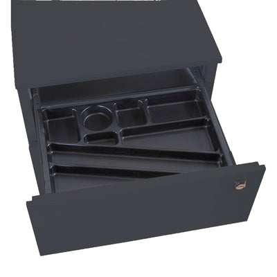 Cassettiere in metallo - 3 cassetti - 40 x 59 x 54 cm - nero - Bertesi