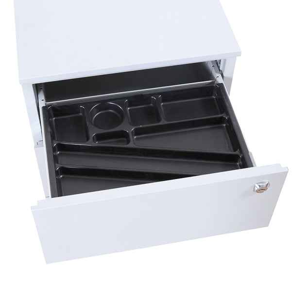 Cassettiere in metallo - 3 cassetti - 40 x 59 x 54 cm - bianco - Bertesi