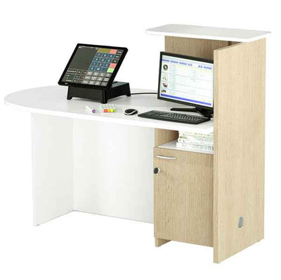 Reception concept - sinistra - 143 x 83 x 117 cm - bianco/rovere