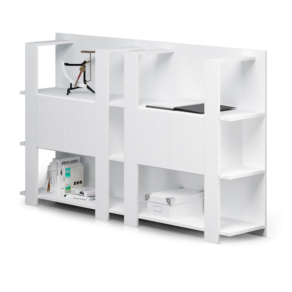 Libreria bassa Concept - 3 ripiani - 100x38,6x124 cm - bianco