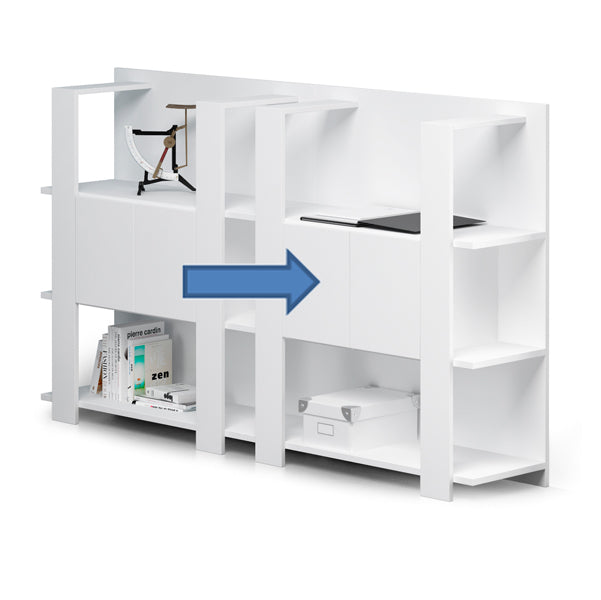 Coppia antine + paretine per libreria Concept - 60x36,8 cm - bianco