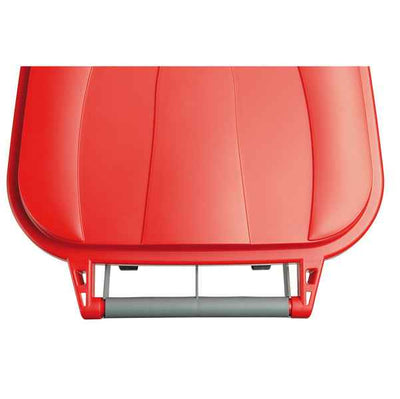 Bidone mobile - 49x54x85 cm - con chiusura a clip - 100 L - grigio/rosso - Mobil Plastic