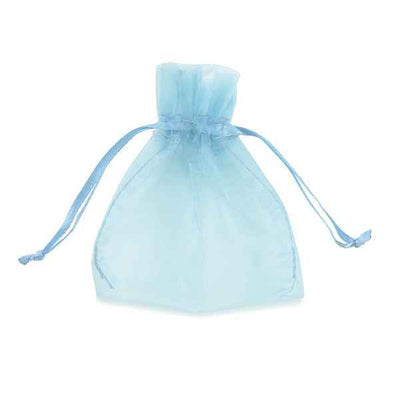 Sacchetti bomboniera Milly - 8,5 x 10 cm - organza - celeste - PNP - conf. 20 pezzi