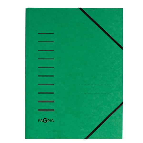 Cartella con elastico angolare - A4 - dorso variabile - cartoncino - verde - Pagna