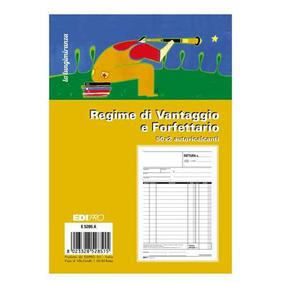 Blocco fattura contribuenti min/forfett. - 22x14,8 - 50x2 fogli autoric. - E5285A - EdiPro