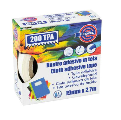 Nastro adesivo telato TPA 200 - 19 mm x 2,7 m - tela plastificata - rosso - Eurocel