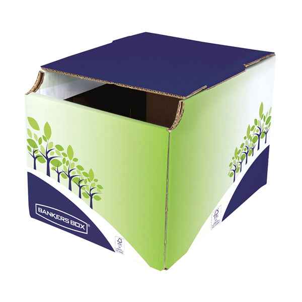Cestino riciclo - 24,8 x 23,5 x 31,4 cm - verde/blu - Fellowes