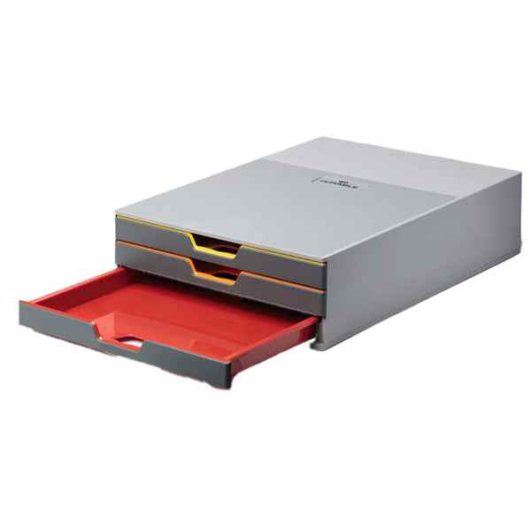 Cassettiera Varicolor portamonitor - 28 x 9,5 x 35,6 cm - 3 cassetti - Durable