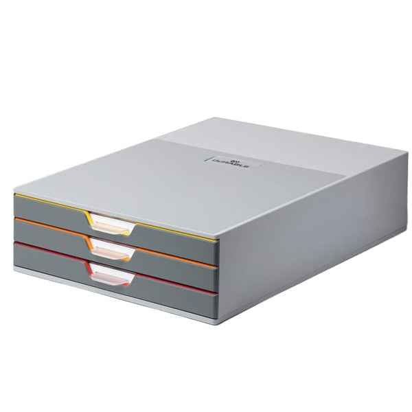 Cassettiera Varicolor portamonitor - 28 x 9,5 x 35,6 cm - 3 cassetti - Durable