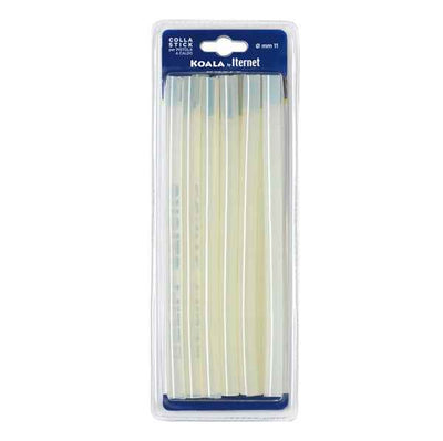 Colla termofusibile - in stick - lunghezza 20 cm - diametro 1,1 cm - Iternet - blister da 12 refill (227 gr)
