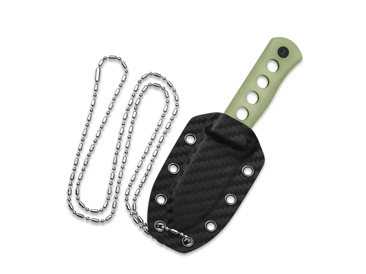 Fodero Kydex QSP Canary Resin Black manico fosforescente con catena