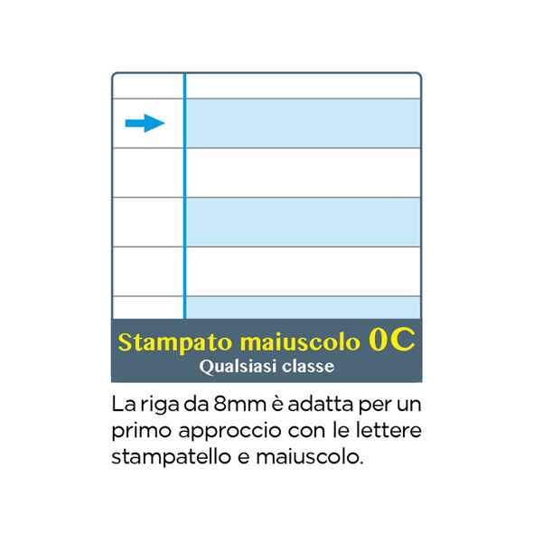 Maxiquaderno Linea Blu One Color - A4 - 1 rigo - 18 + 1 fogli - 100gr - Blasetti