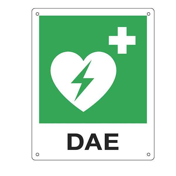 Cartello da muro - DAE - per defibrillatore - 25 x 31 cm - Cartelli segnalatori