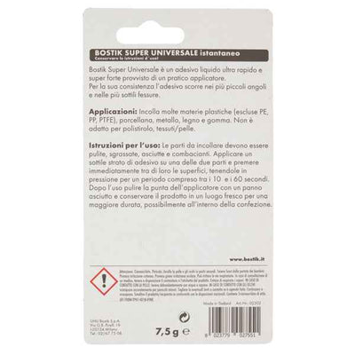 Colla istantanea universale Super - 7,5 gr - trasparente - Bostik