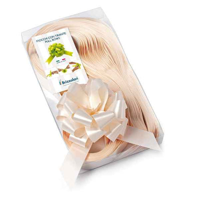 Nastri strip 6800 - in polipropilene - avorio 25 - per fiocco autocomponibile - 31 mm - diametro 13 cm - Brizzolari - conf. 30 pezzi