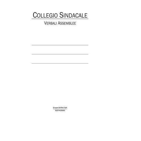 Registro verbali collegio sindacale - 96 pagine - 31 x 24,5 cm - 2207A1200G - Data Ufficio